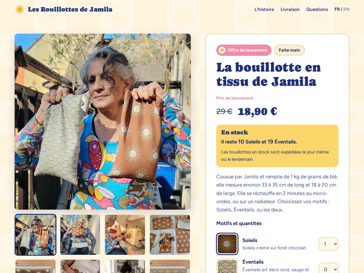 Le site Les Bouillottes de Jamila